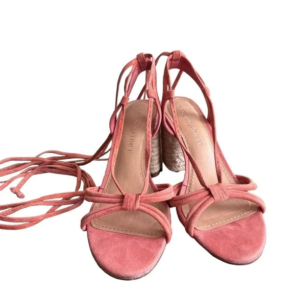 Gibson Latimer Coral Strappy Block Heel Leather Sandals womens size 8 - Picture 2 of 11